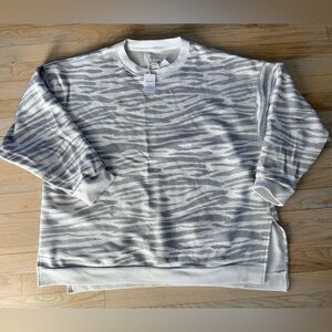 American Eagle Oversized Soft Sweatshirt Washed Look Zebra Print Large